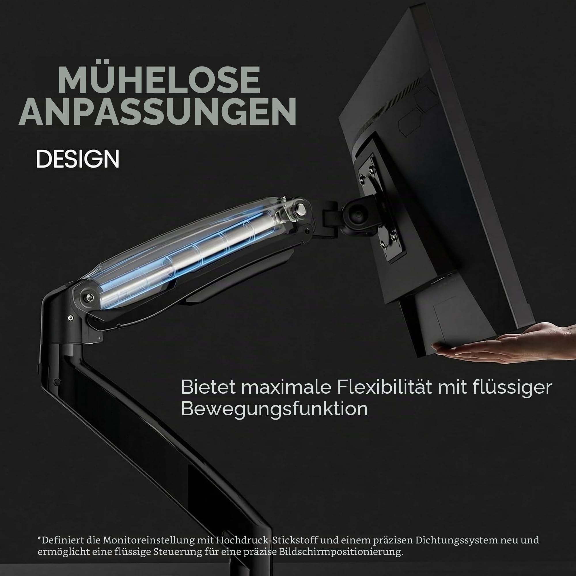 HUANUO Gaming Monitor Halterung 2 Monitore, Stabile Bildschirm Halterung für 13″–40″, Höhenverstellbar & Ergonomisch, mit USB, VESA & C-Klemme/Öse, bis 12 kg pro Arm