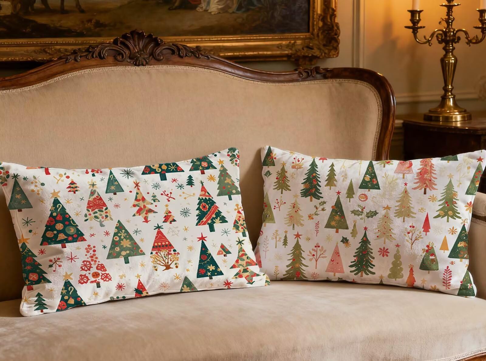 Housse de coussin crème en velours 40x80cm pour sublimer la décoration de votre salon