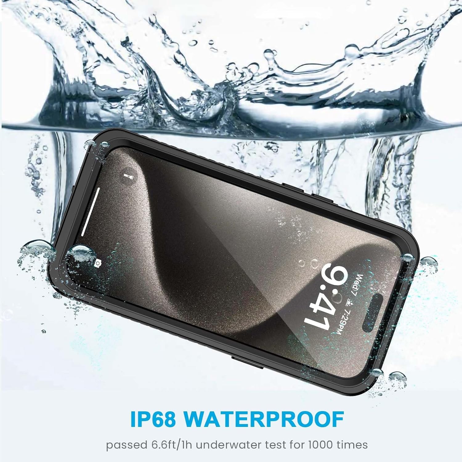 Lanhiem Magnetic for iPhone 15 Pro Max Case, Waterproof Shockproof Dustproof [Built in Screen Protector] [Compatible with MagSafe], 360 Full Body Phone Case for iPhone 15 Pro Max - 6.7” (Black) - Image 2