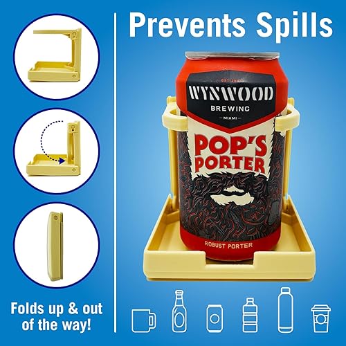 Miniatura 9 de Portavasos para barco, juego de 4 soportes plegables para bebidas, montaje en pared para lancha, caravana y autocaravana, grado marino, color gris