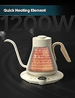 Vista 5 de Electric Kettles, INTASTING Gooseneck Electric Kettle, ±1℉ Temperature Control, Stainless Steel Inner, Quick Heating, for Pour Over Coffee, Brew