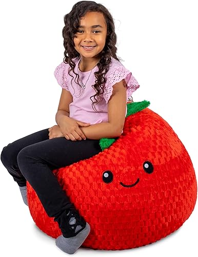 Miniatura 11 de Big Joe Silla de puf con forma de pelota deportiva para niños, de felpa de baloncesto, mezcla de poliéster ultra suave y ligera, rellenable de 2.5