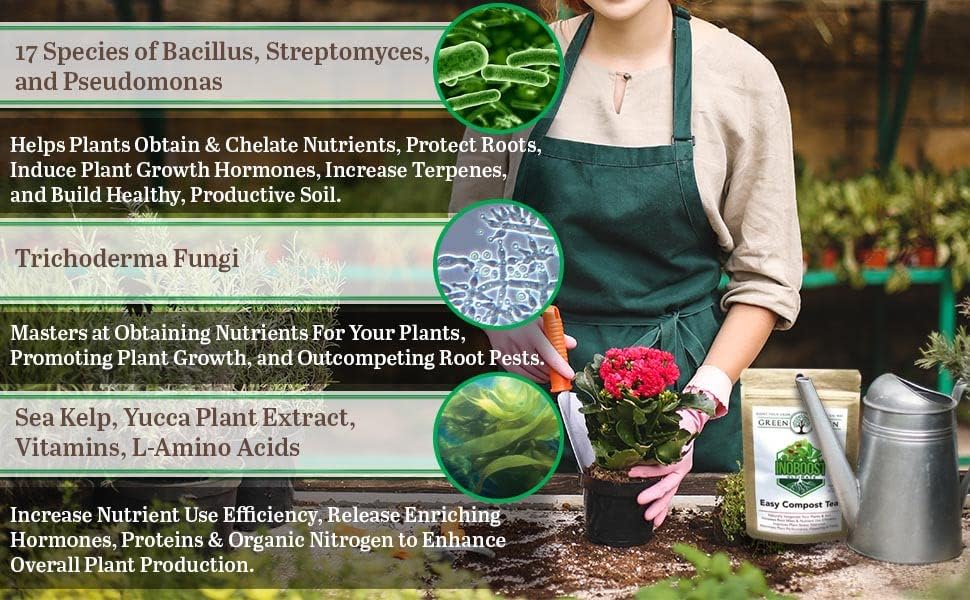 Miniatura 4 de GreenEden InoBoost Ultimate Easy Compost Tea para plantas  Potenciador de nutrientes y floración  Bioestimulantes solubles para el crecimiento de