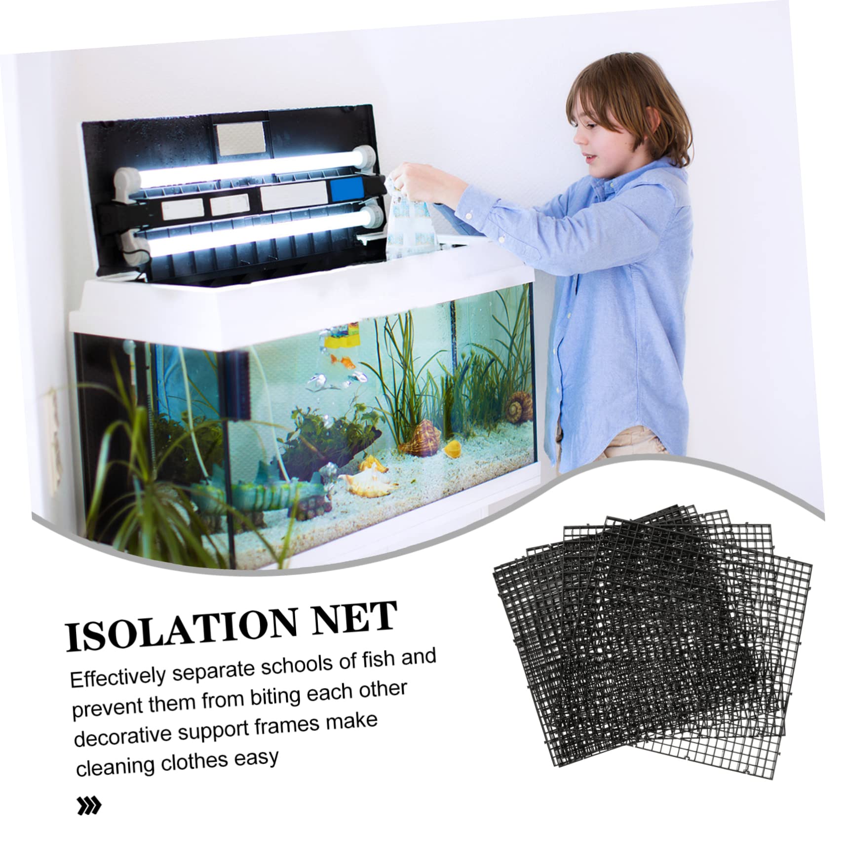 Angoily 1ensemble Plaques De Séparation pour Aquarium Isolante pour Répartition des Poissons Accessoire Pratique pour Aquariums avec Ventouses Noires