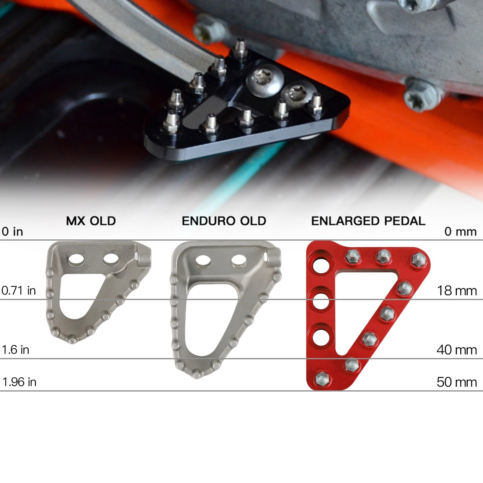 Dirt Bike Soziusrasten Soziusfußrasten Passend für B&eta 2013–2020 RR 300 Xtrainer Motorrad-Hinterradbremspedalspitze 200 250 390 430 450 480 500(Blue)