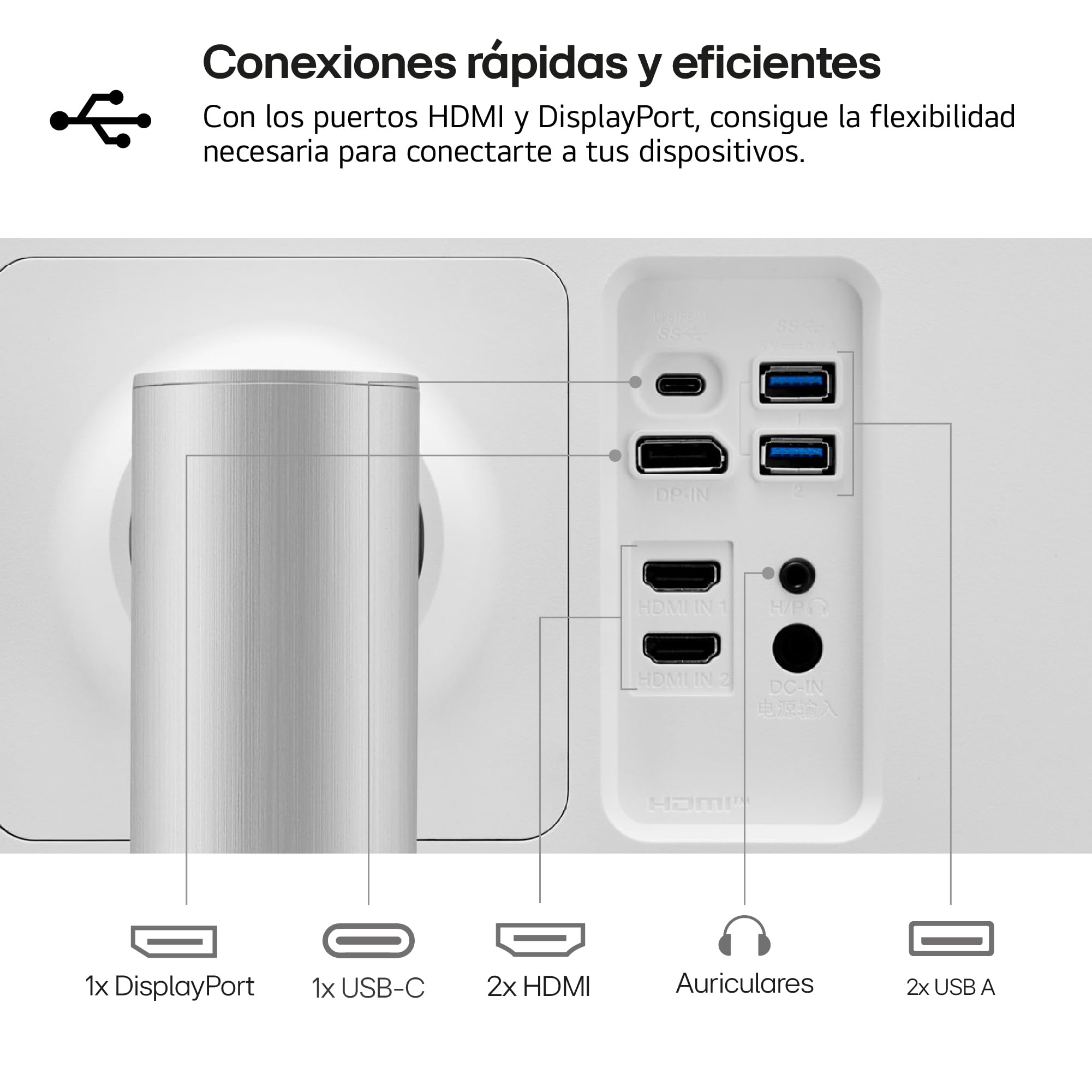 LG Monitor Ultrafine 27UP850K-W - 27'', UHD(3840 x 2160), IPS, Blanco | altura ajustable, HDR10, -, DCI-P3 95%, UHD 4K (3840 x 2160), HDMI 2,0, altavoces 5W x2