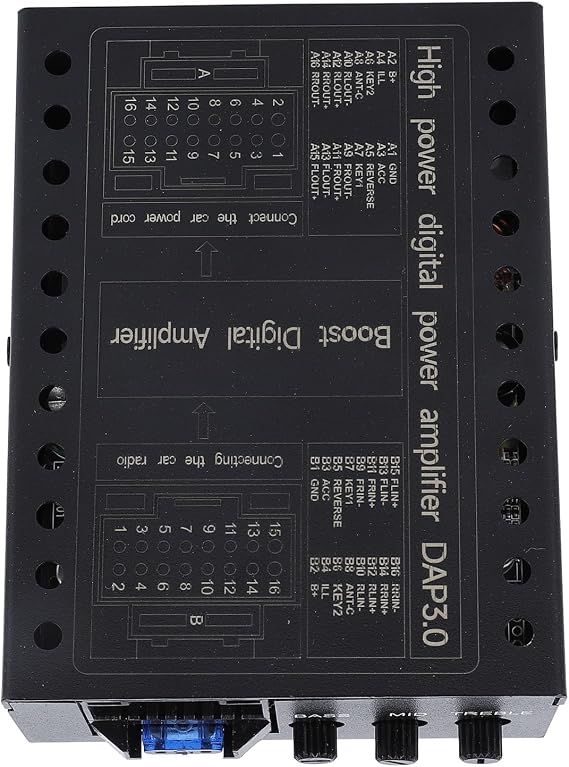 DC 12V Car Amplifier, 4CH X 50W Rated Power, Class AB Stabilized Car DSP Amplifier Box, High Fidelity Sound Output, Easy DIY Installation, Matte Black Finish, Immersive in Car