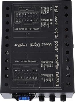 DC 12V Car Amplifier, 4CH X 50W Rated Power, Class AB Stabilized Car DSP Amplifier Box, High Fidelity Sound Output, Easy DIY Installation, Matte Black Finish, Immersive in Car