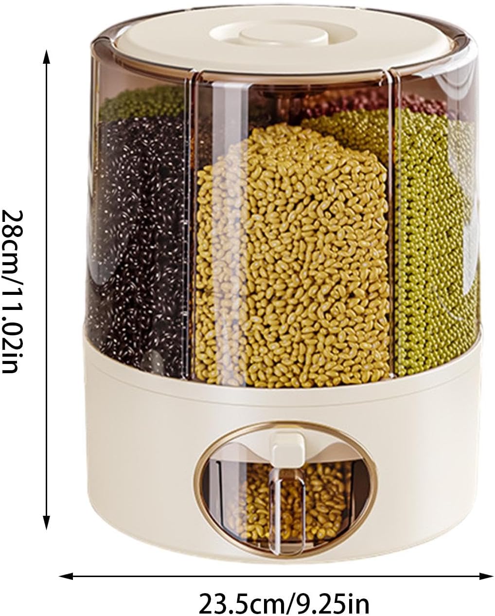 Grain Storage Container Dispenser - Rice Storage Container - Rice Dispenser Rotating - Kitchen Storage Bucket - One-Click Output Rice Storage Round Grain Dispenser Kitchen For Small Grains, Beans