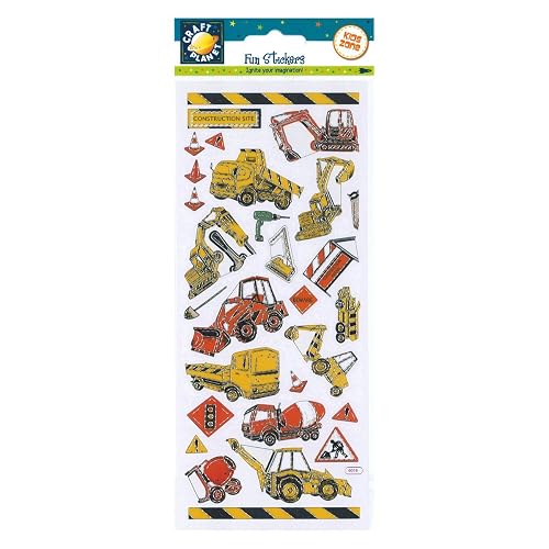 Craft Planet CPT 6561050 Fun - Pegatinas para vehículos de construcción, multicolor