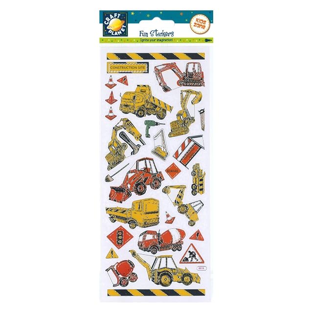 Craft Planet CPT 6561050 Fun - Pegatinas para vehículos de construcción, multicolor