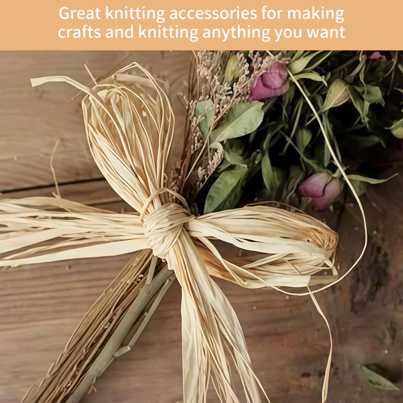 Aililong Raffia Hilo de Rafia para Crochet, 6 Piezas 300g Cinta Cuerda Natural Manualidades DIY, Atar Floristas Jardín - Flexible y Ecológico
