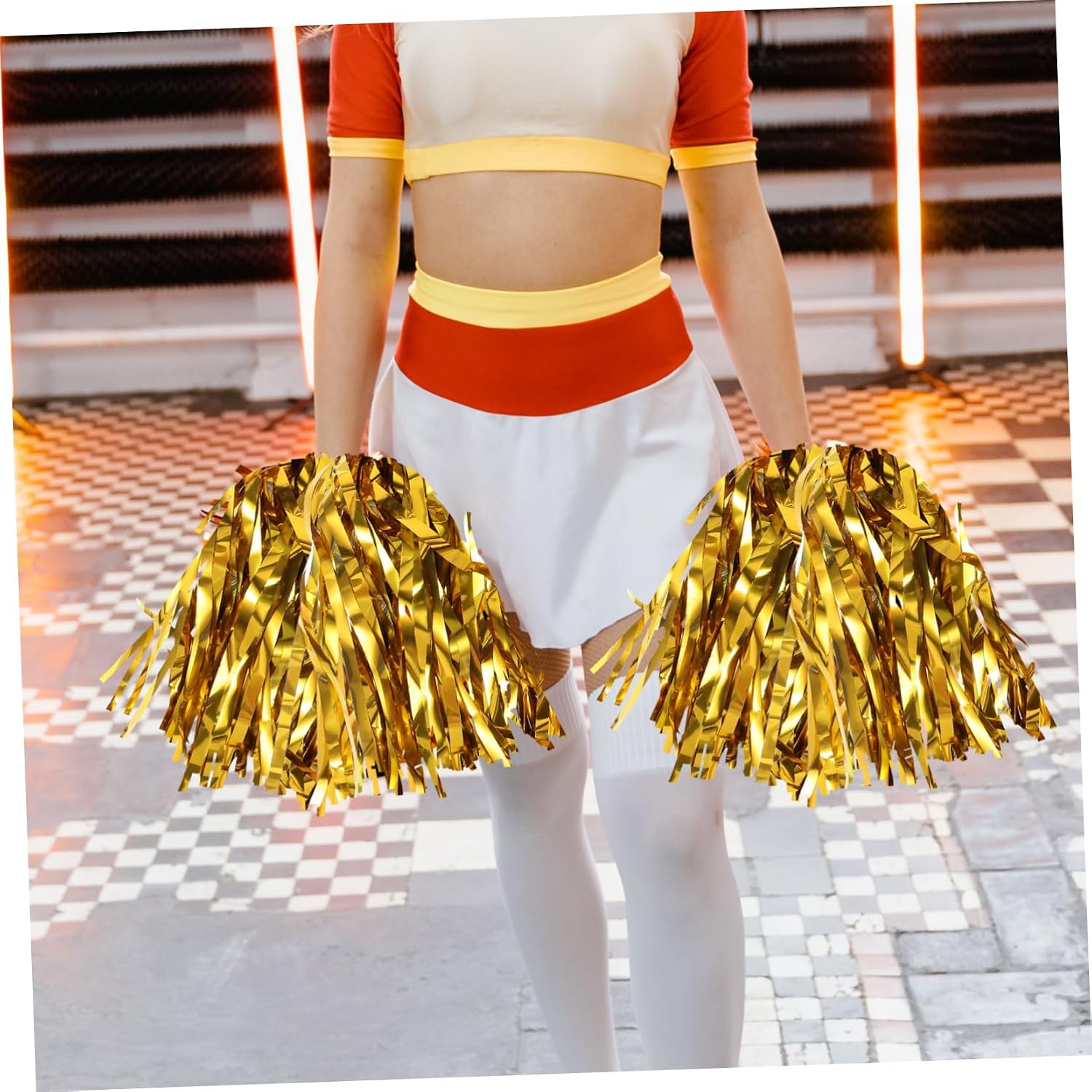 POPETPOP 36pcs Metallic Cheerleading Poms Cheer Pom for Sports Events Dance and Competitions and No-shed Design