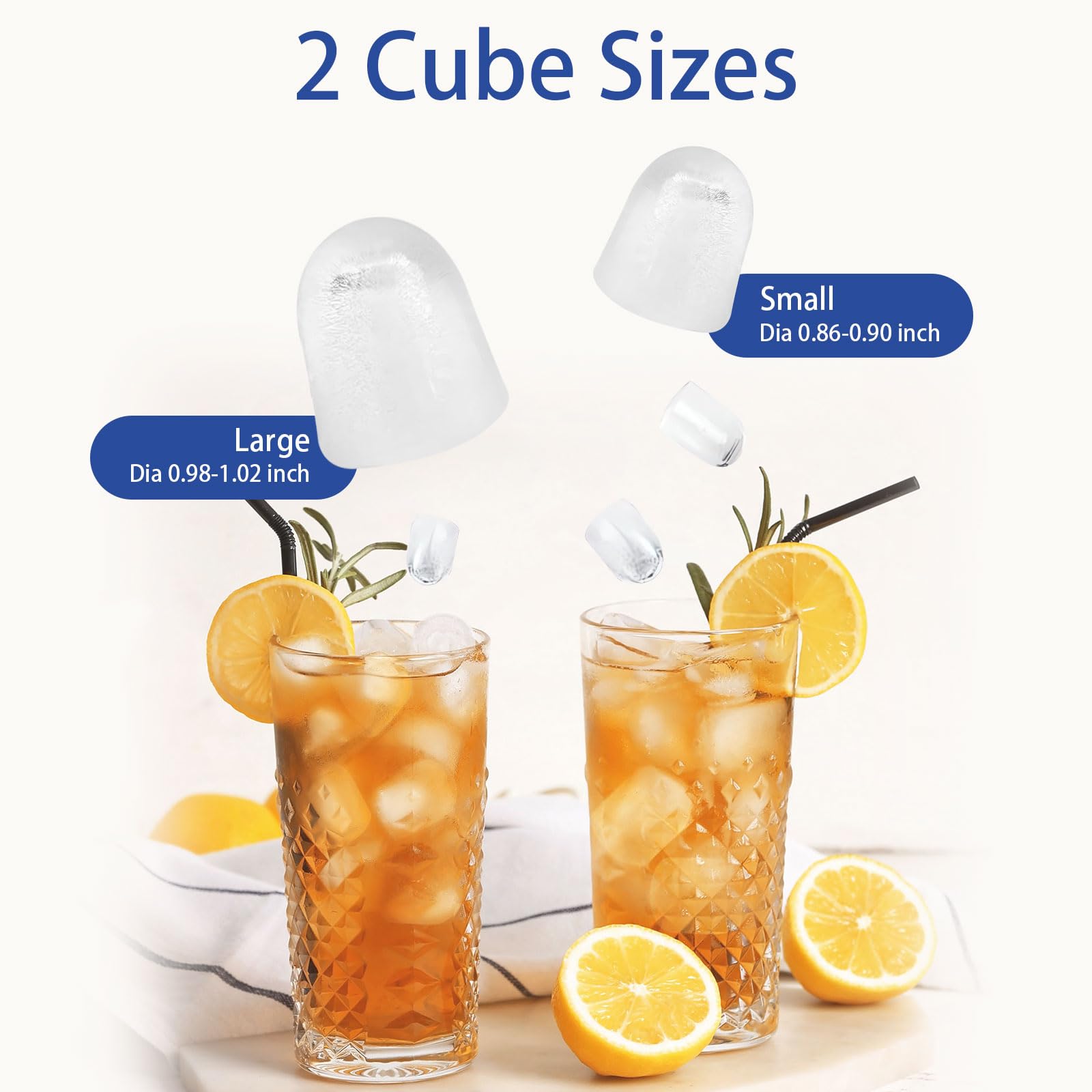 Dollardash 26lbs Per Day Portable Countertop Ice Maker, Self-Cleaning 2 Sizes Of Bullet Ice Machine With Scoop And Basket, 9 Cubes In 6 Min,Ideal For Home/Kitchen/Bar/Camping (Home, 26lbs/Day) on Fridge.com - View 3