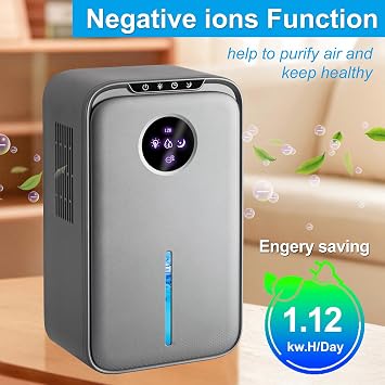 Dehumidifiers for Home, 2.5L Water Tank Dehumidifier for Bedroom With Drain HoseTimer Sleep Mode and Auto Shut Off Defrost, Quiet Small Dehumidifier for Drying Clothes Bathroom Closet RV