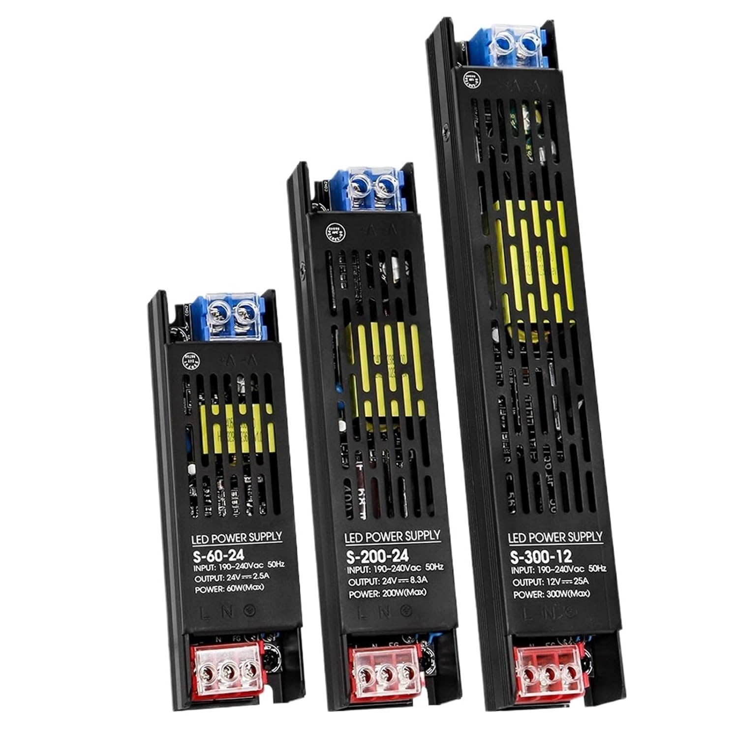 LED Power Supply AC to DC12V 24V Transformer 60W 100W 200W 300W 400W 500W Super Thin Adapter Converter for LED Strip Light Bulb(24V,100W)