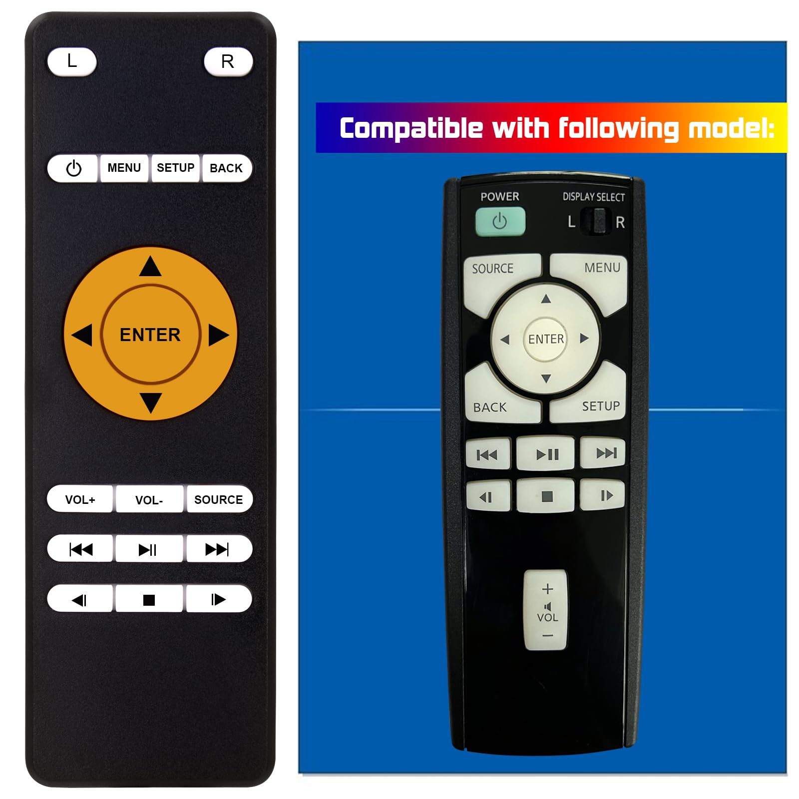 Replacement Remote Control for Infiniti QX60 Rear Entertainment DVD 2014 2015 2016 2017 2018 2019 2020