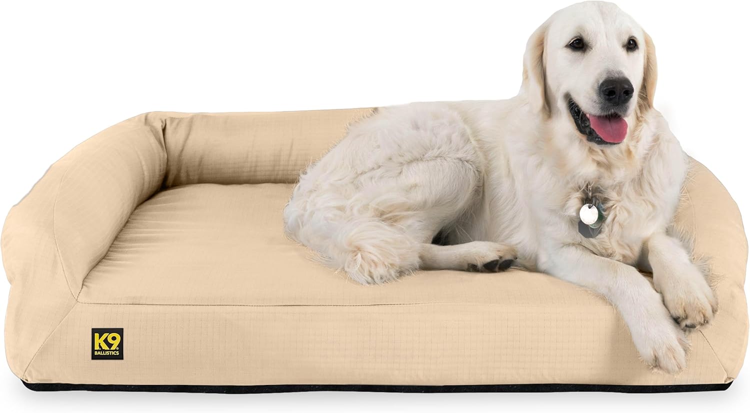 K9 Ballistics Tough Orthopedic Large Bolster Dog Bed Washable, Durable and Water