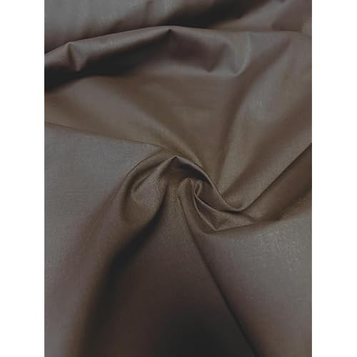 58" Wide Poly Cotton Broadcloth Fabric by The Yard - Lightweight and Durable Polyester and Cotton Blend for Sewing - Ideal for Beddings, Curtains, Dresses, and More - Brown