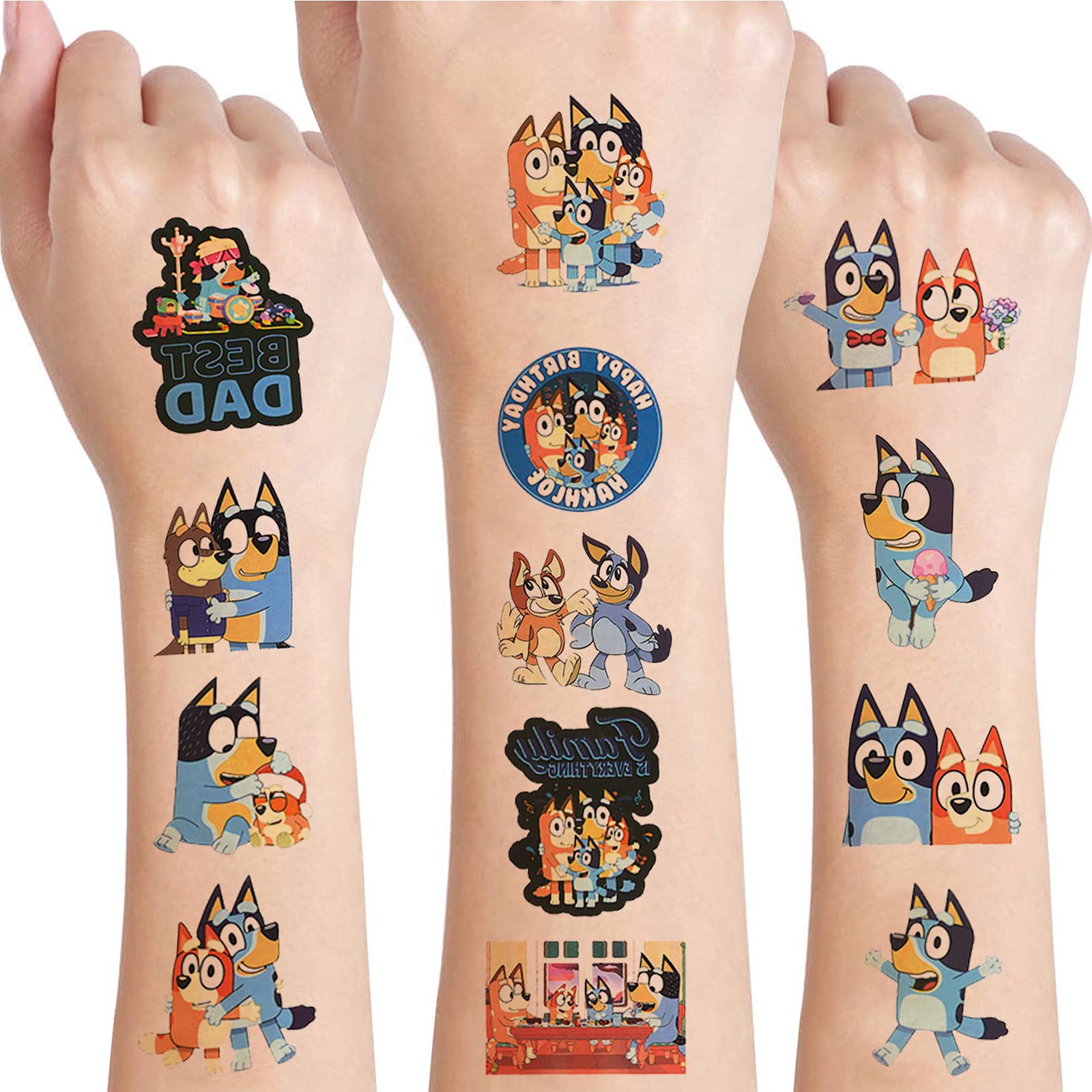 Buy Bluey Dog Temporary Tattoos Stickers for Kids Boys Bluey Party