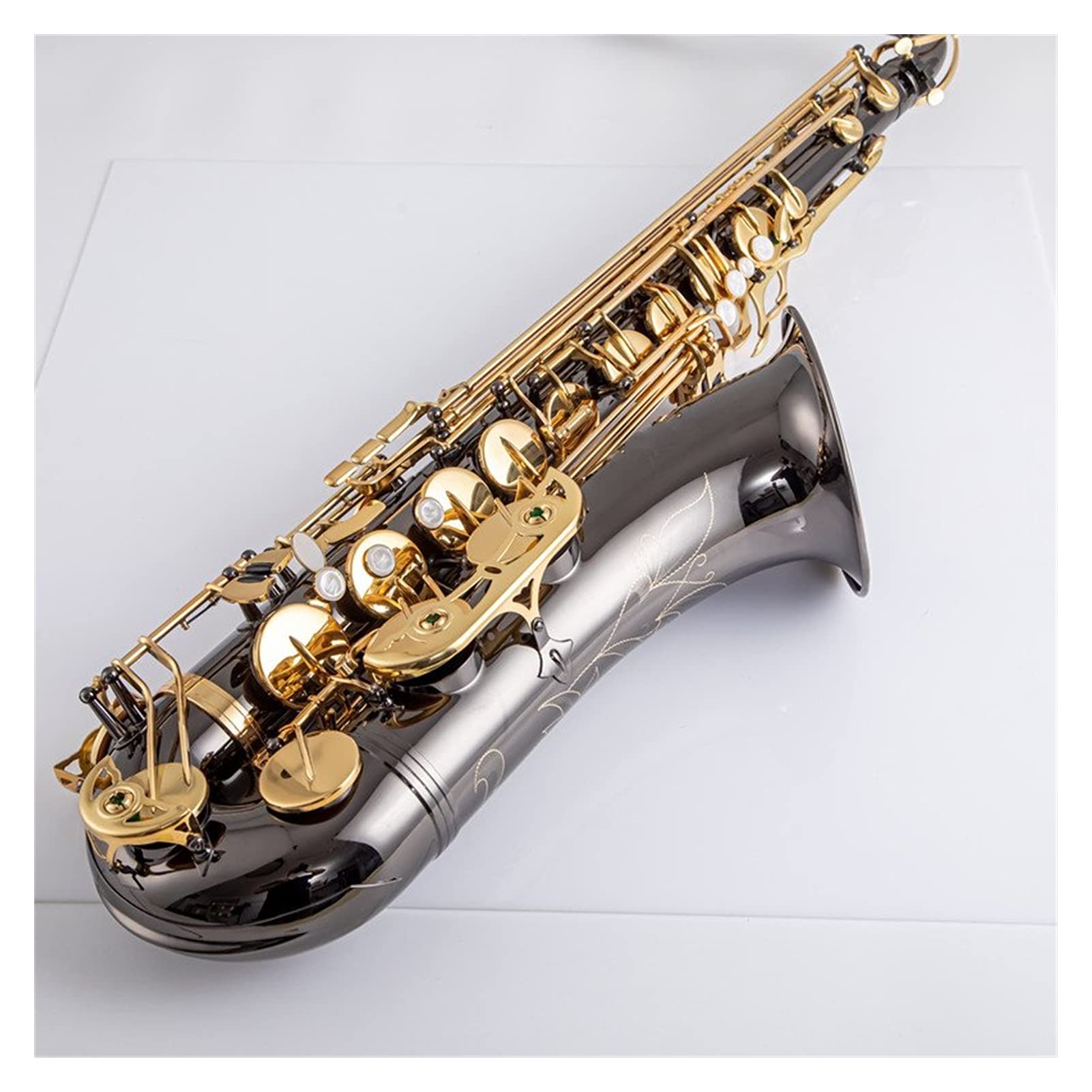 Sax Principianti Kit BB Tenor Saxophone Sax Brass Body Black Nickle Placcato Golden Keys Strumento di Legno Strumento a fiato