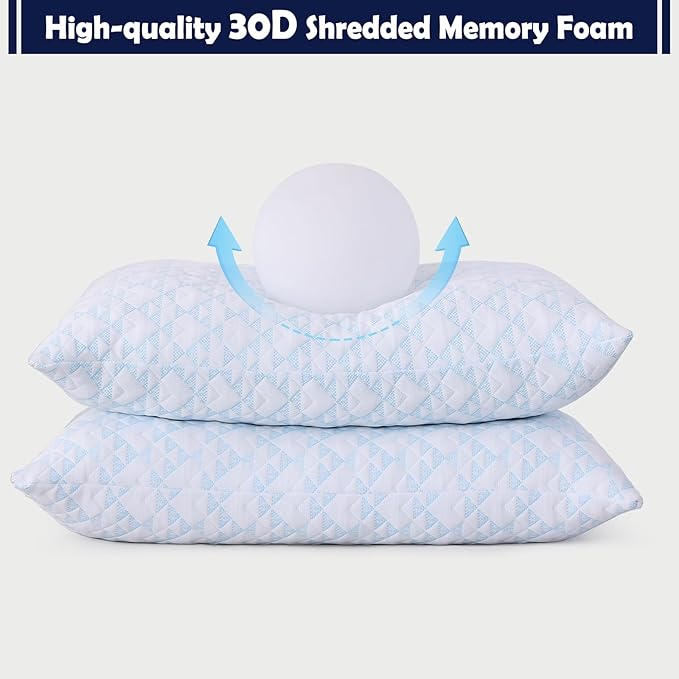 Set 2 Almohadas Memory Foam Queen Ajustable y Transpirable miniatura 5