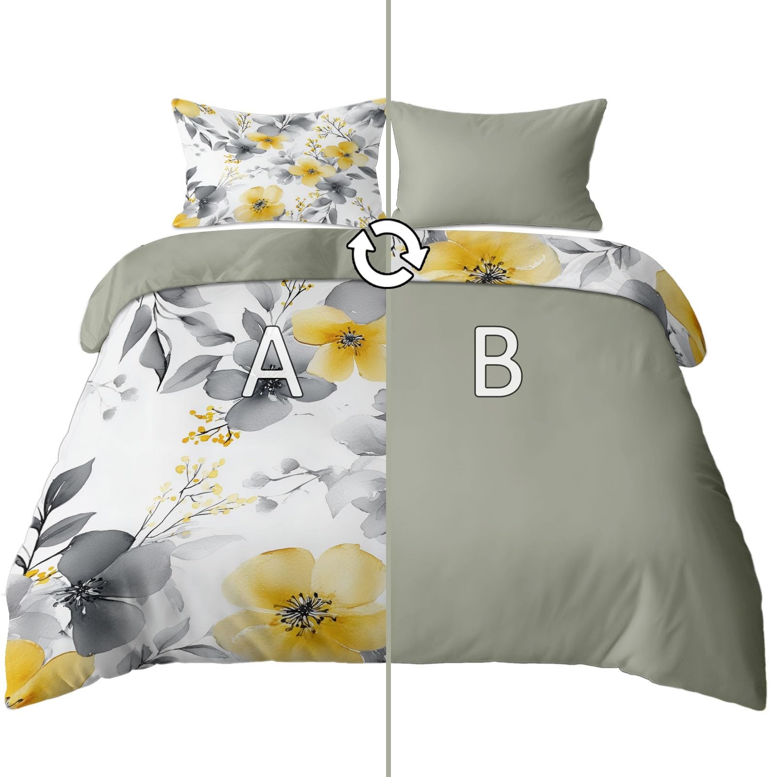 Housse de couette vert olive clair pour créer une ambiance nature dans la chambre