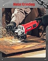 Vista 6 de AVID POWER Amoladora Angular de 4-1/2 Pulgadas 8.0 Amperios 1000W Herramienta Amoladora Eléctrica de 7 Velocidades Variables Amoladora de Metal