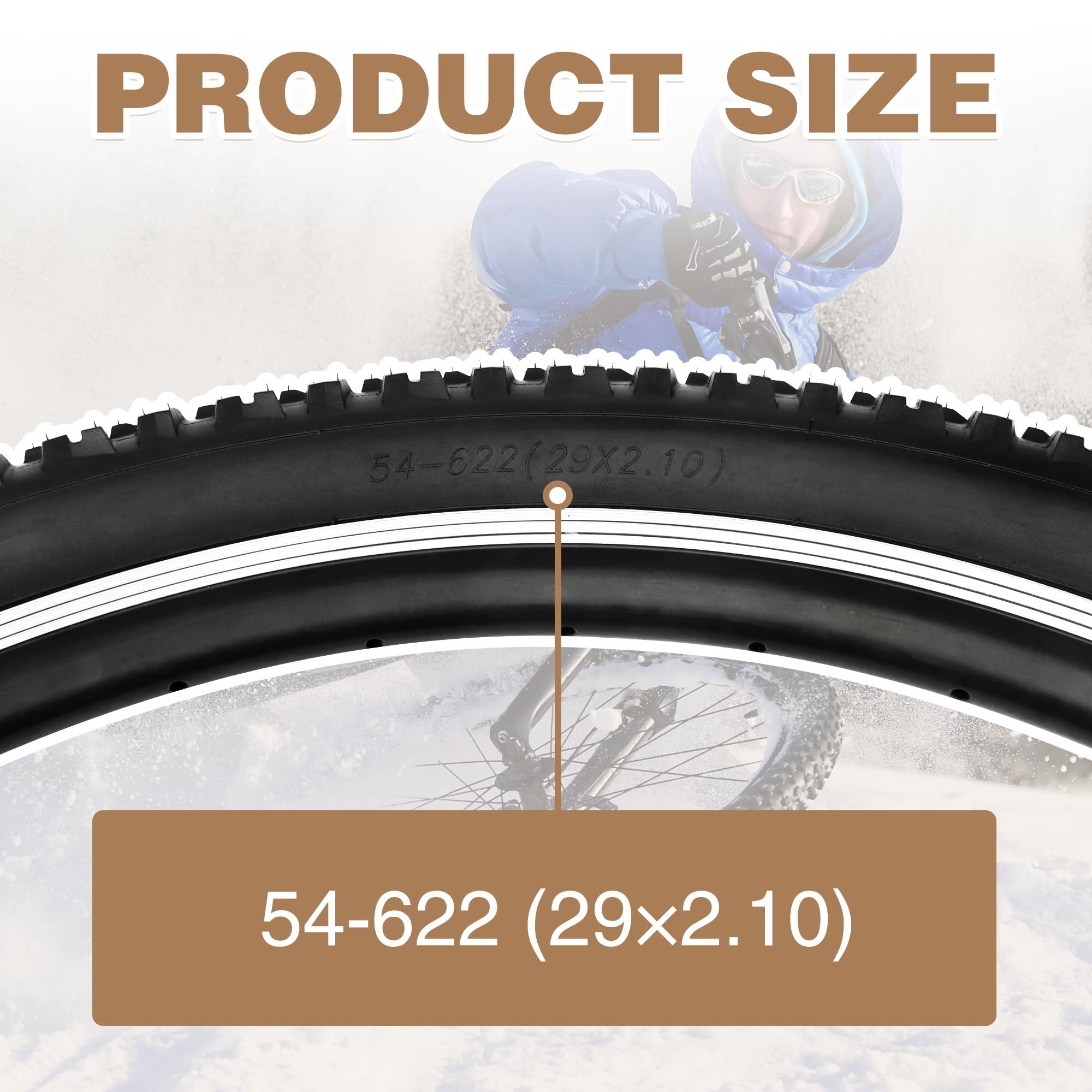 Lot de 2 pneus de vélo de route 26/27,5/29 x 2,1"