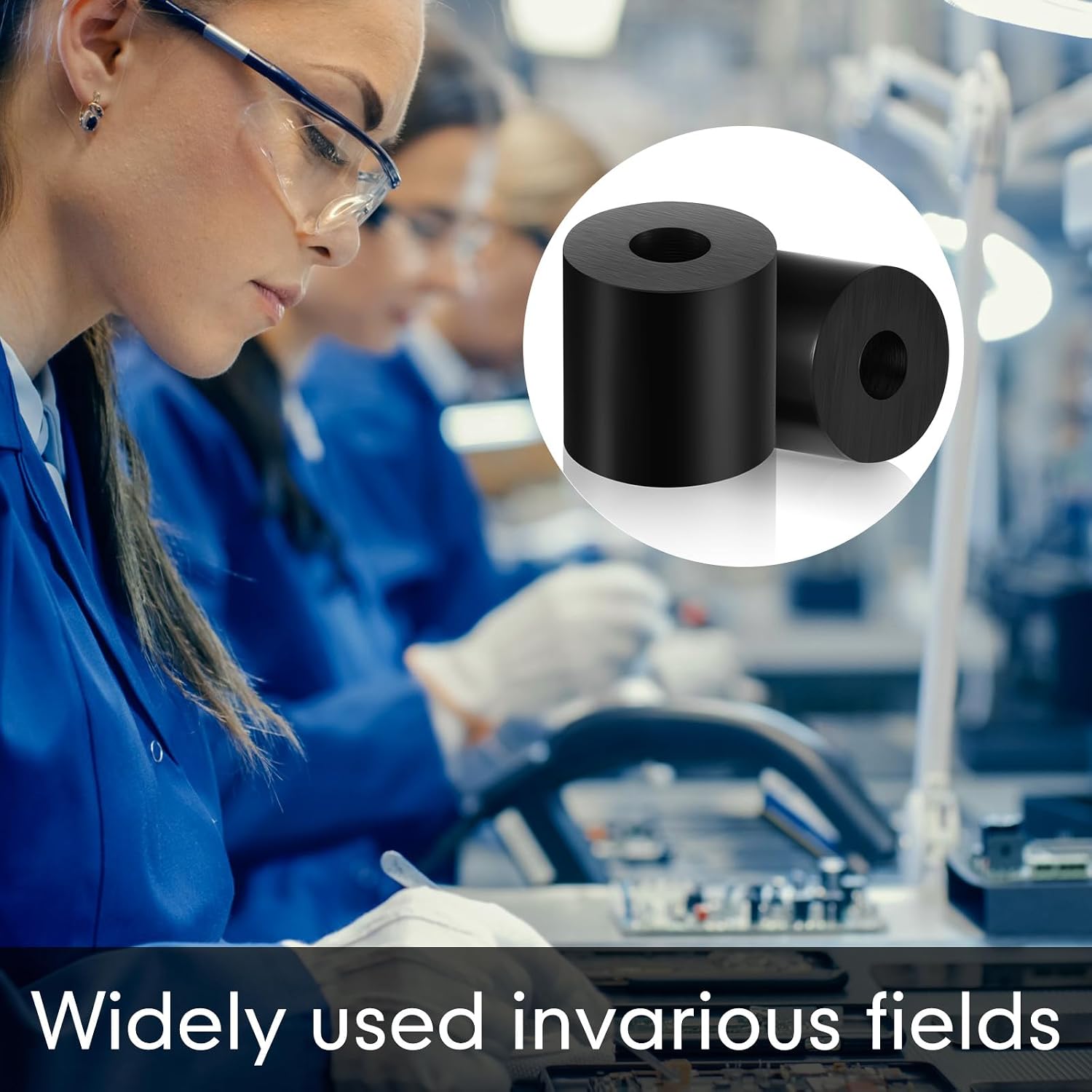 Fabbay Rubber Spacer Bushings Black Grommets for Car Vibration Home, 32 Pcs