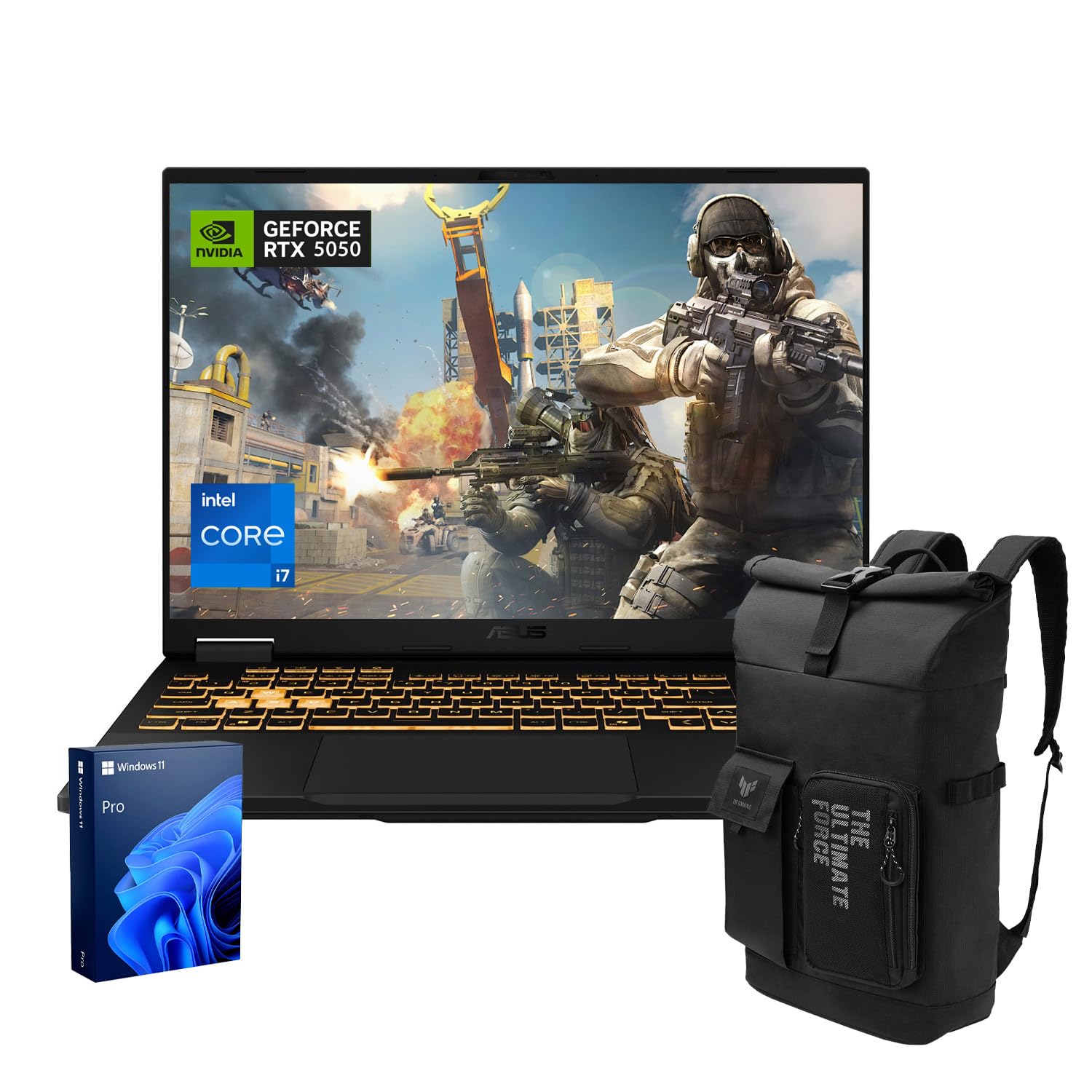 ASUS TUF F16 RTX 5050 Pro Gaming Laptop, Intel i7-14650HX, NVIDIA RTX 5050, RGB Backlit KB, MUX Switch with NVIDIA Advanced Optimus, 32GB DDR5, 1TB