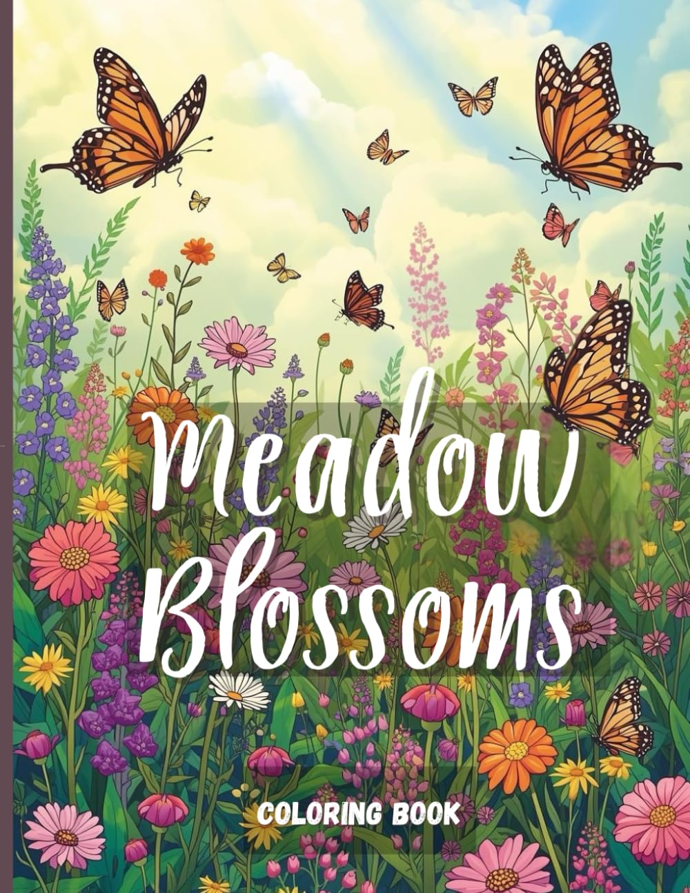 Meadow Blossoms Coloring Book: Relaxing Botanical Flowers and Beautiful Spring Meadows