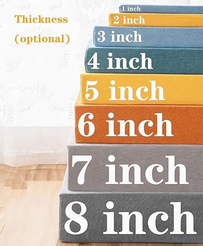 Miniatura 7 de HKX Cojín grueso de banco personalizado, cojín de asiento de ventana para ventana de bahía, otomana, cojines de cocina de jardín, una amplia