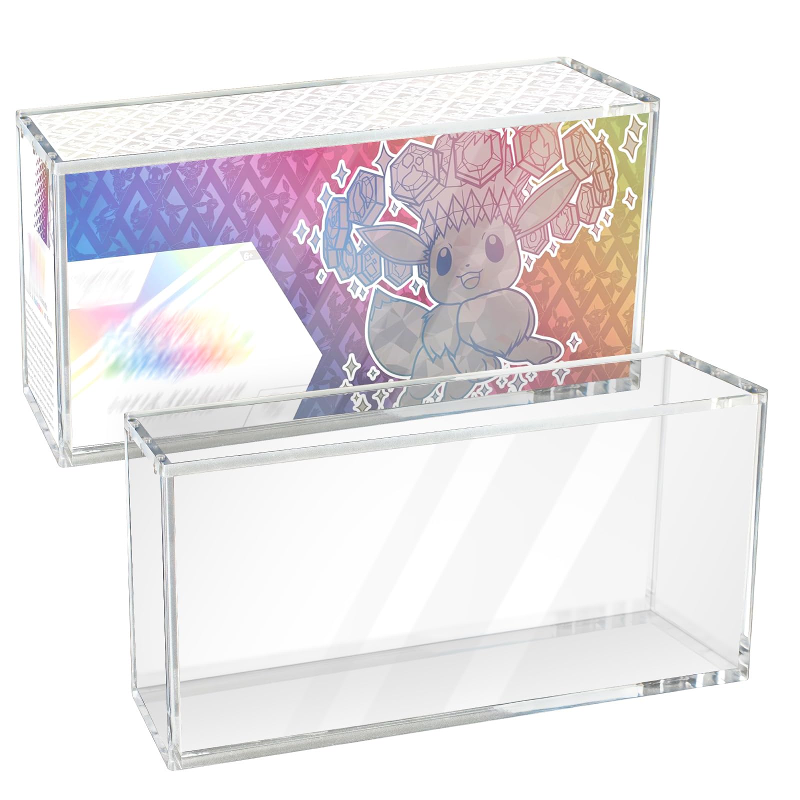 Photo 1 of Prismatic Evolutions SPC Acrylic Display Case Compatible with Prismatic Evolutions Super-Premium Collection Box, 8+5mm Thick Clear Acrylic Protector Case with Magnetic Lid, Pokemon Card Display Box