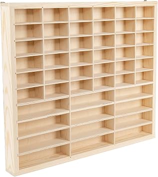 Wooden Toy Car Display Case, 164 Scale Wall Mount Toy Car Display Shelf Storage Organizer Case, Diecast Car Display Rack for Toy Car, Collectibles, Figurines