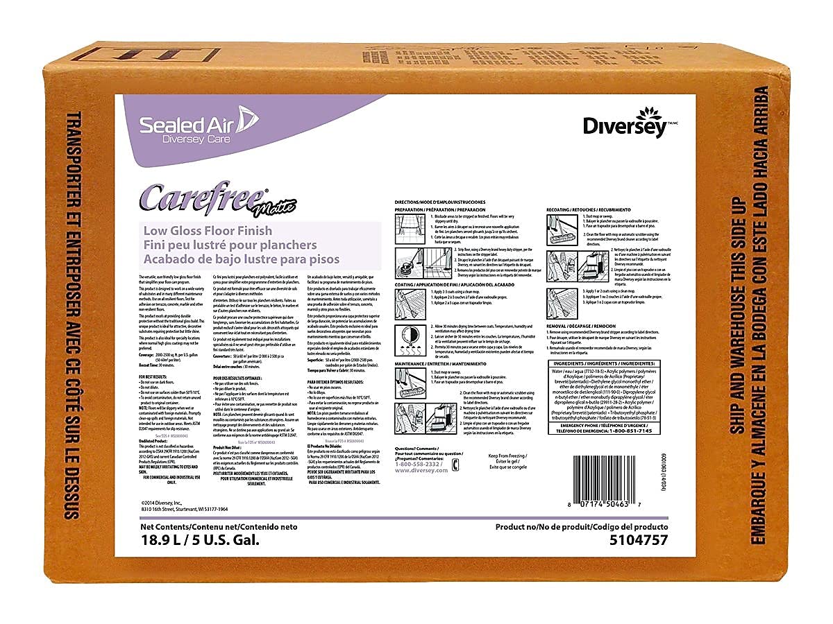 Diversey Aquaria Floor Care Floor Finish, 5 Gallon (5120870)