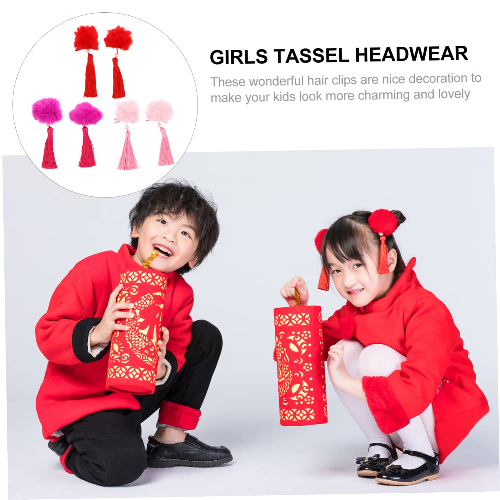 MAGICLULU 9 Pares De Pelo De Borla Bola Clip De Pelo Accesorio Para El Cabello De Los Niños Tocado De Niña Las Niñas Tocado De Lazo Las Niñas Sombreros De Borla Niños Horquilla Con