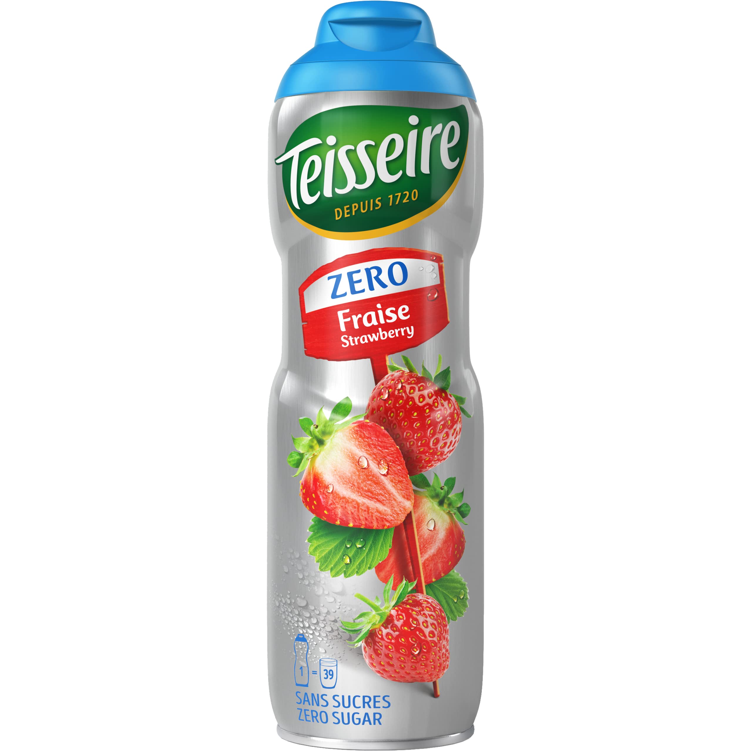 Lote de 6 siropes de fresa Teisseire zero azúcar