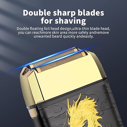 Miniatura 2 de HIENA PRO Afeitadora profesional de papel de aluminio para hombres, recortadora eléctrica doble, recortadora de precisión inalámbrica de cabeza