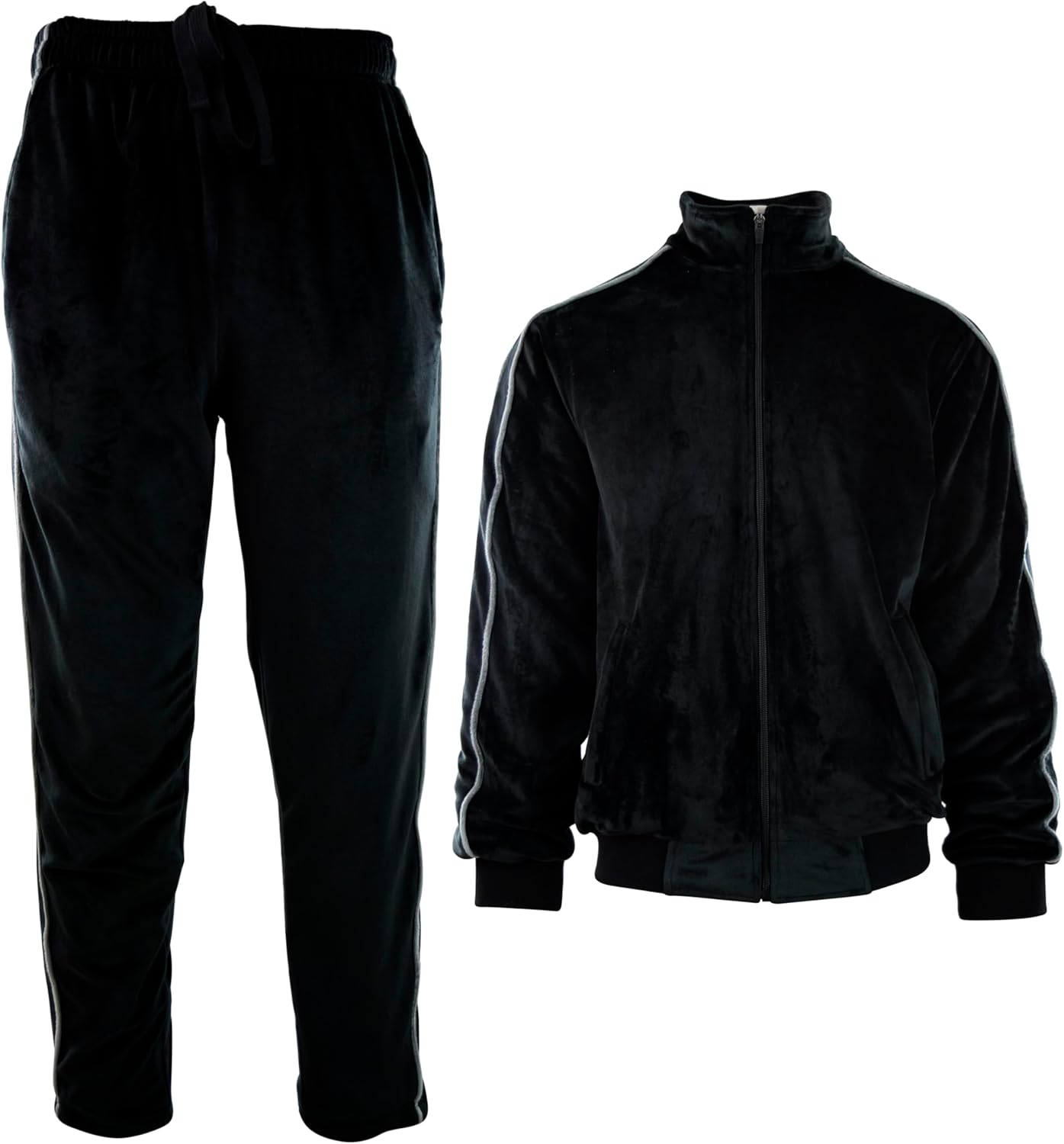 Mens Velour Set with Zippered Pockets and Velour Lining - Image 2