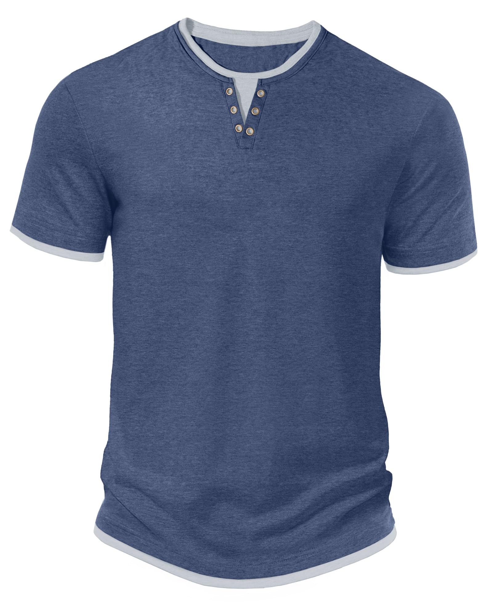 Camiseta Hombre Manga Corta Cuello Redondo Bloques Color