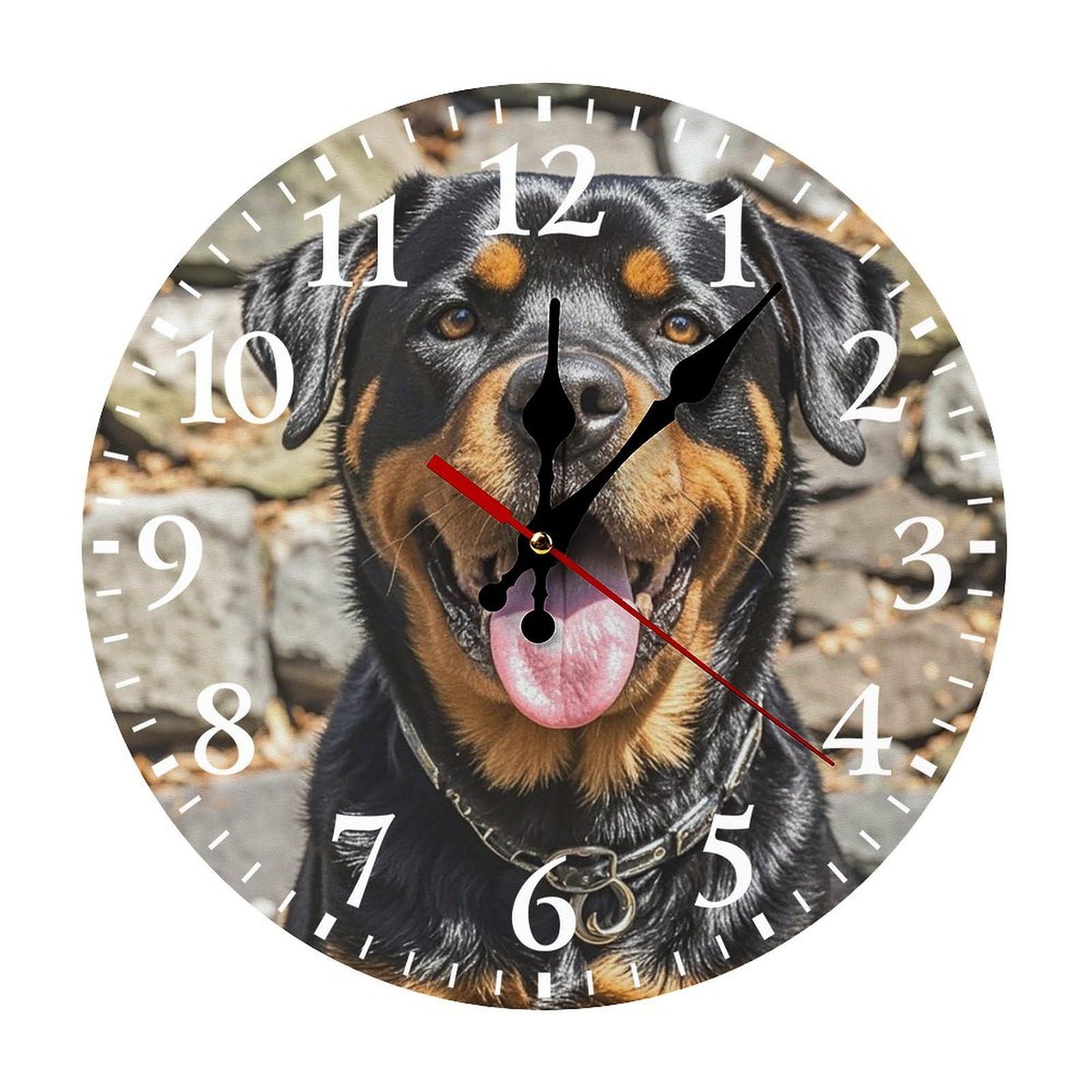 Horloge Rottweiler sans tic-tac, le cadeau idéal pour amoureux de chiens