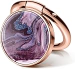 GVIEWIN Marble Cell Phone Ring Holder, Metal Kickstand Grip 360° Rotation Compatible with iPhone 16 Pro Max/15 Plus/14/13/12 Series & Galaxy S25/S24 Ultra and Other Phones(Quicksand/Purple)