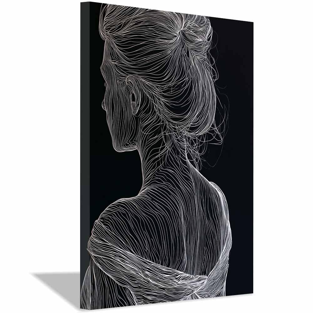 Affiche portrait noir et blanc femme décoration murale 60x90cm - 8