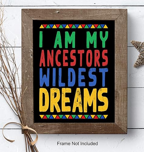 Miniatura 8 de I Am My Ancestors Wildest Dreams - African American Wall Art for Black Women, Woman, Girls, Boys, Men - Black Culture Wall Decor - Afro Art