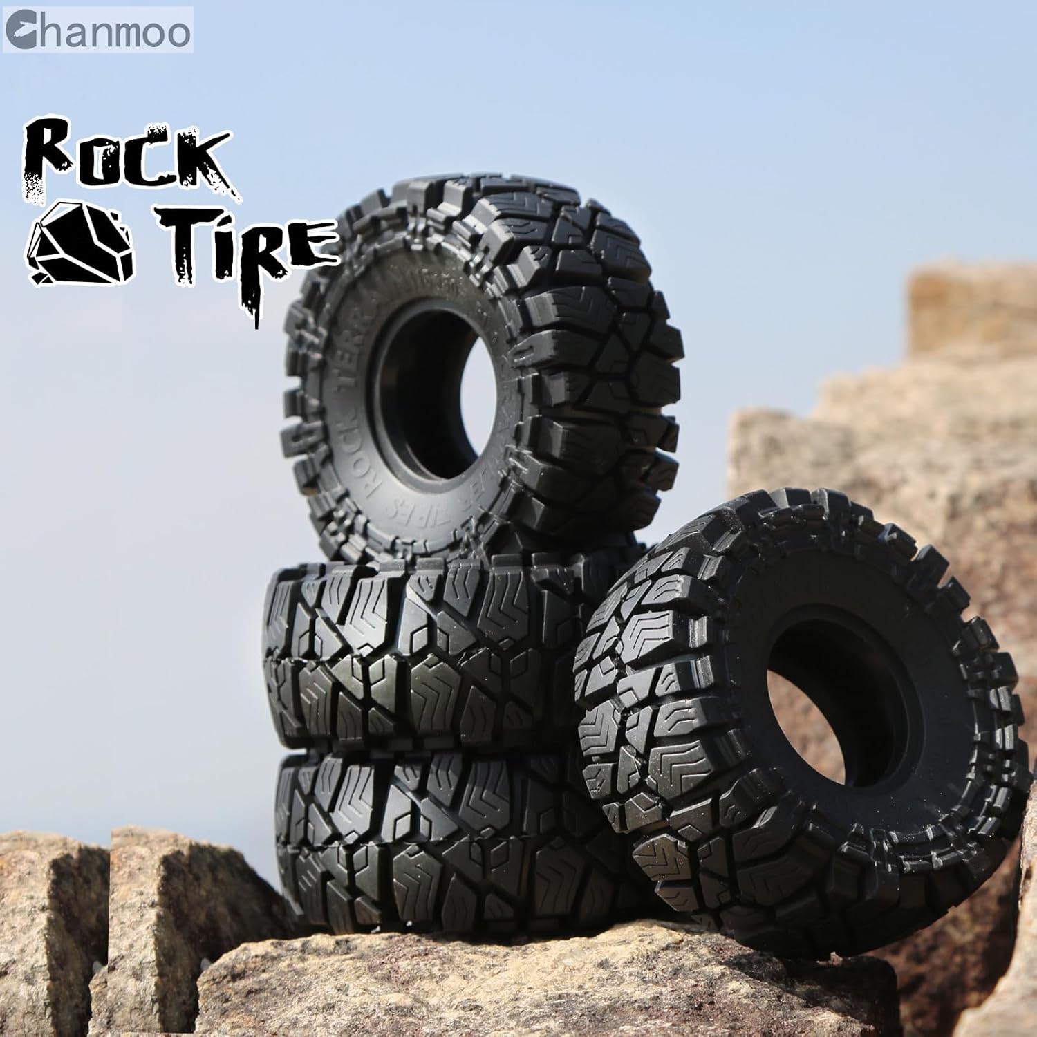 1.9 RC Crawler Tires OD 115mm 1/10 Soft Rubber Mud Grappler Wheels Tyres With Foam For 1/10 Scale Rock Crawler Car Traxxas TRX4 Axial SCX10 II RC4WD D90 TF2 Tamiya Gen8 1.9 Beadlock Rims 4PCS