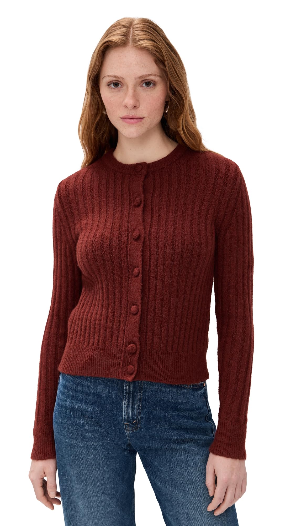 Madewell Womens Ribbed Button Front Cardigan