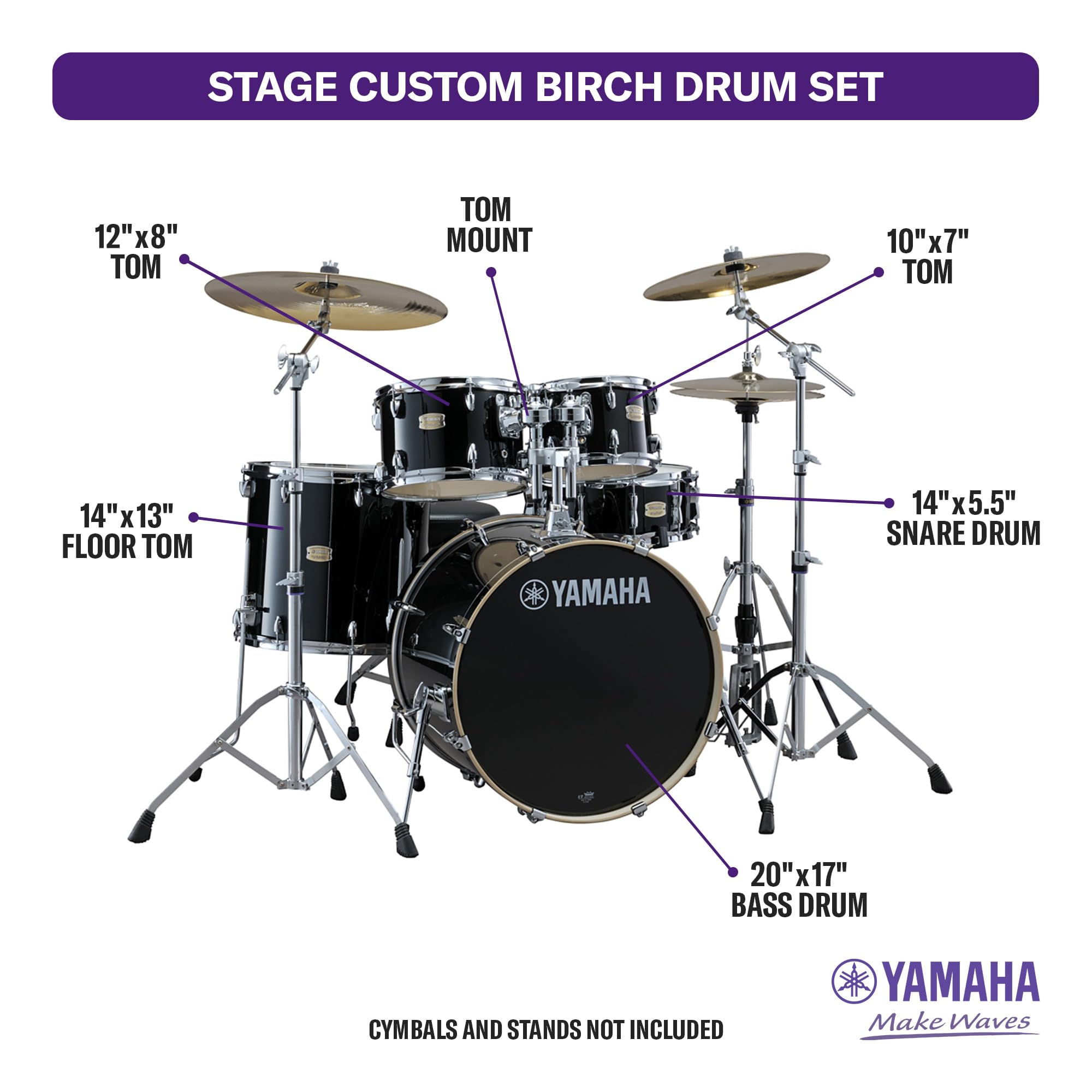Yamaha Stage Custom Birch 5-Piece Shell Pack - 20