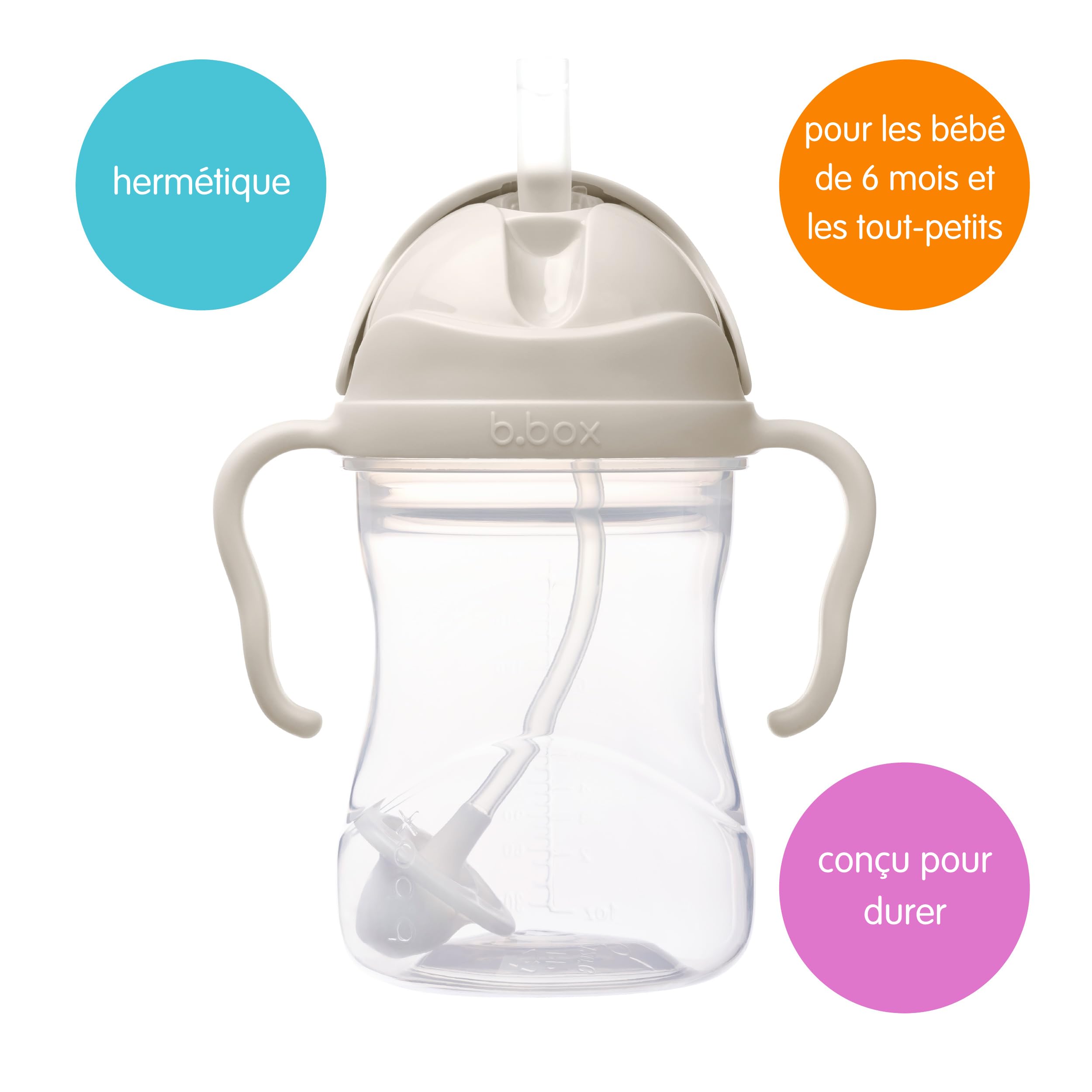 b.box Coffret avantage 3 en 1 pour tout-petits | Une tasse, trois couvercles pour accompagner l’hydratation des bébés et jeunes enfants. Sans BPA, compatible lave-vaisselle | Dès 4 mois | 240 ml