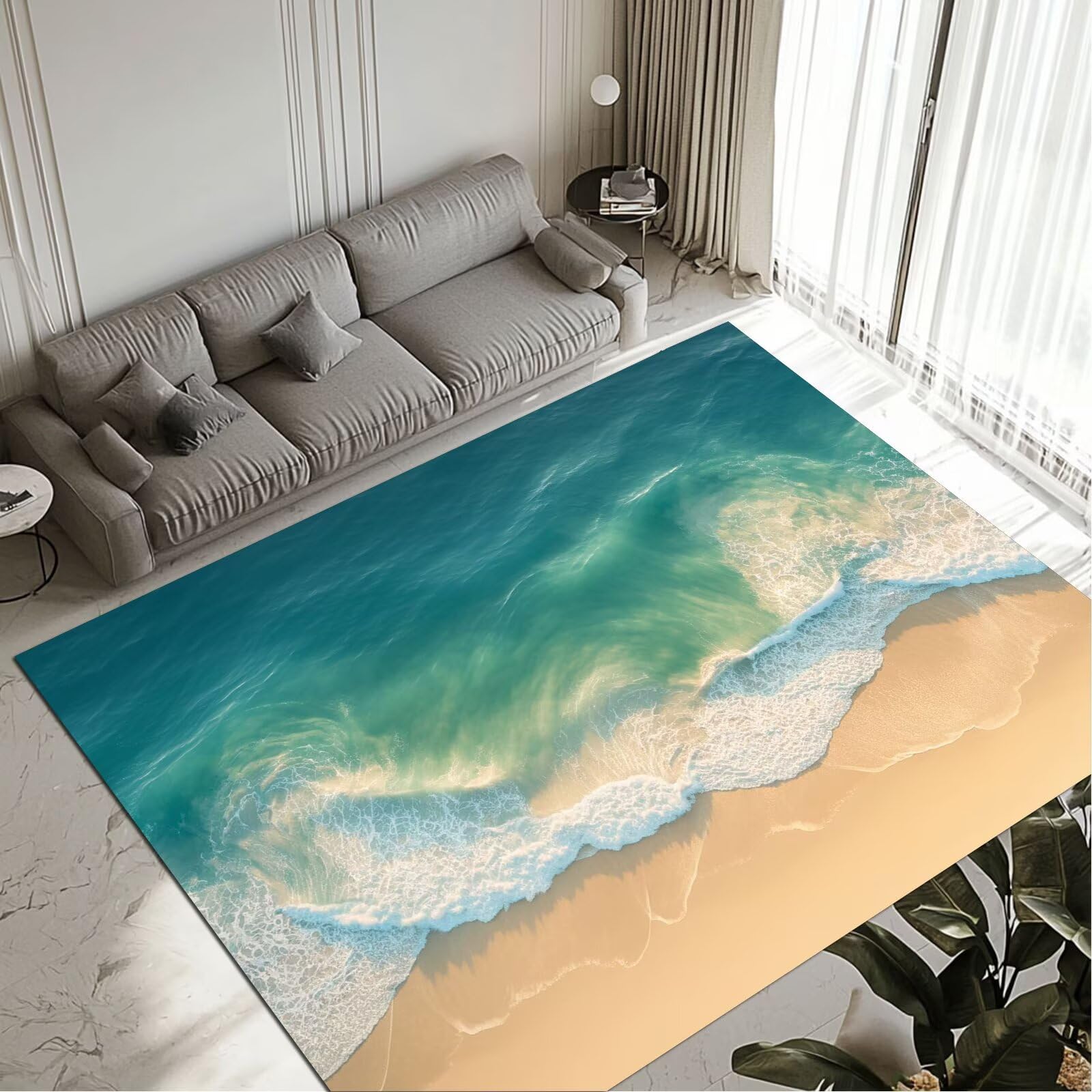 Tapis Green 80x150cm grand tapis salon et chambre adulte lavable